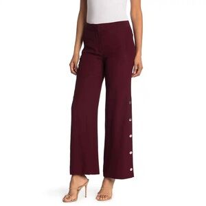 LA LIGNE Women’s Wideleg Snap Pants In Burgundy Sz 4